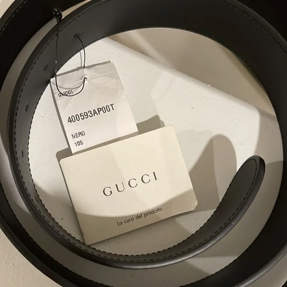Gucci Black Leather Double GG Belt - Picture 9 of 11